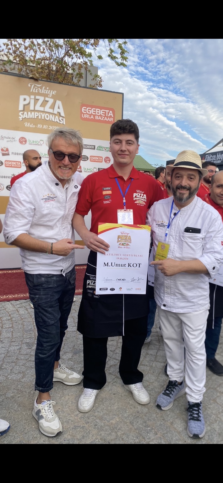 Umut Kot 2024 Türkiye Pizza Şampiyonası katılım sertifikasıyla